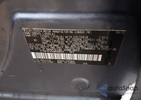 2013 Toyota Rav4 Limited z USA, uszkodzony, nr VIN 2T3DFREV5DW099053